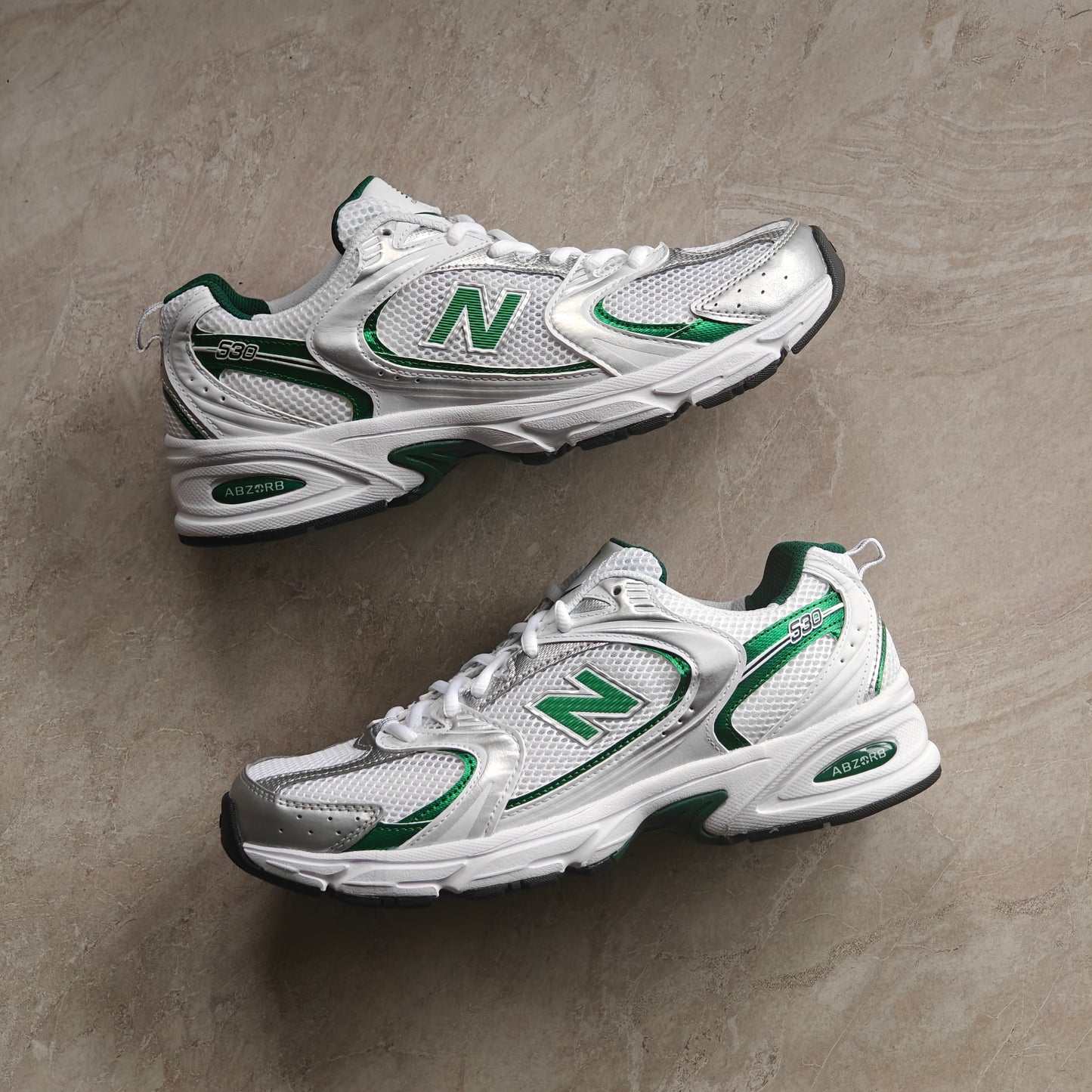 New Balance 530 White Nightwatch Green