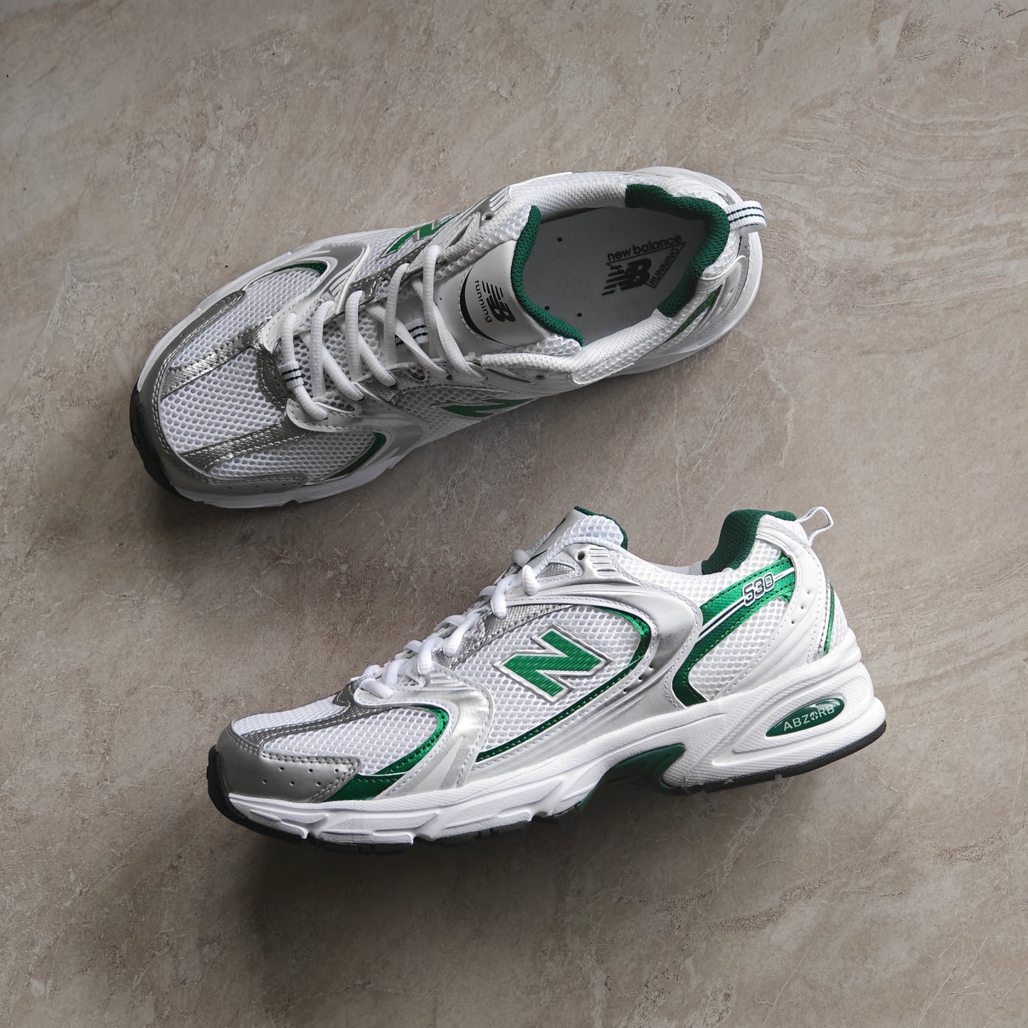New Balance 530 White Nightwatch Green